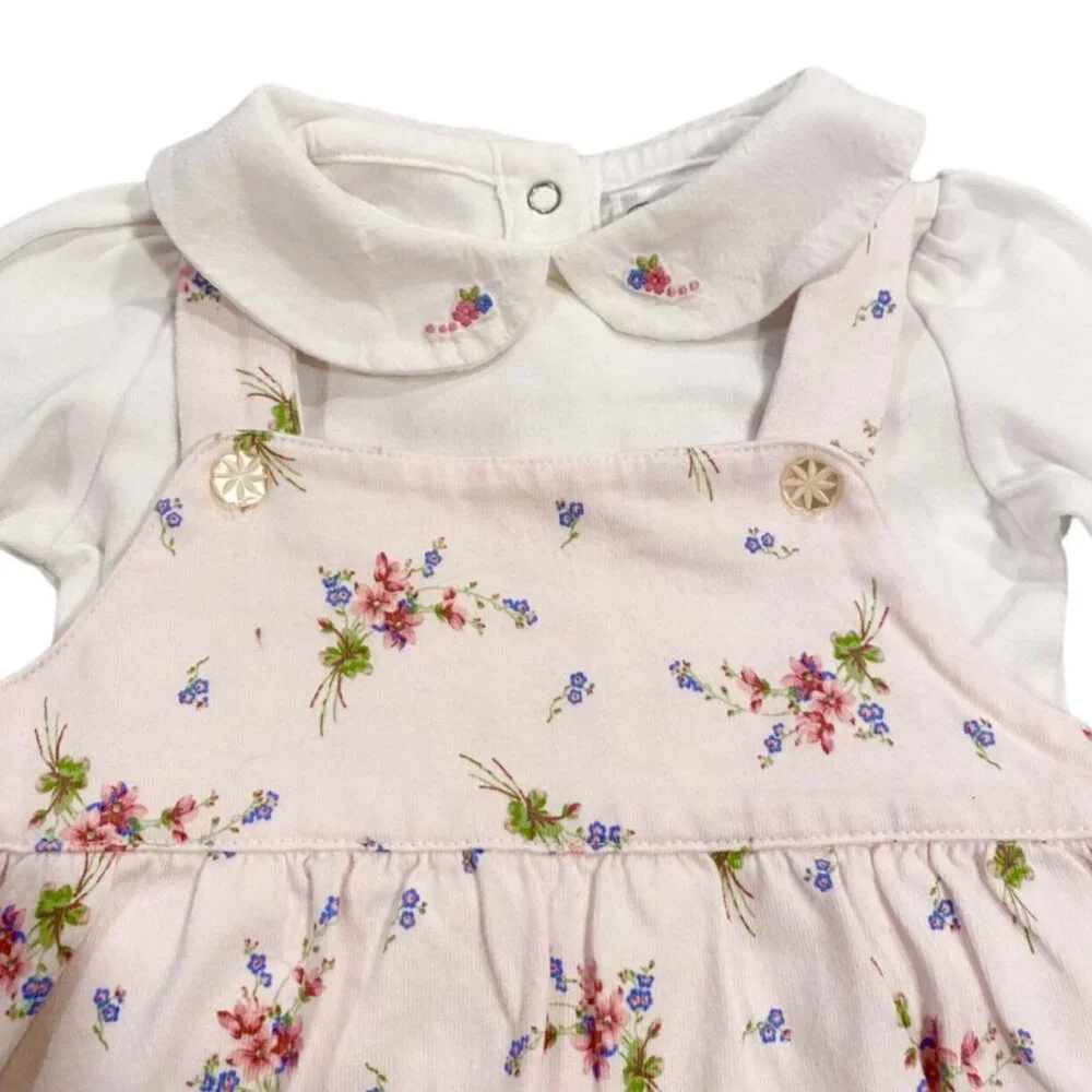 Ralph Lauren 3m Floral Romper & Collared Bodysuit Set